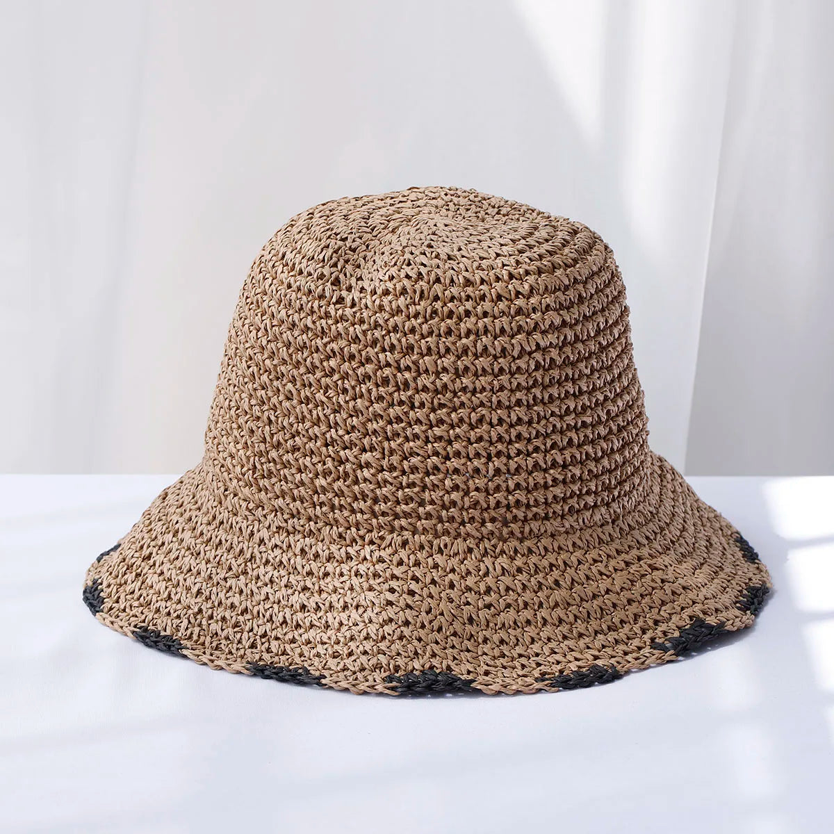 Straw Crochet UV Protection Summer Bucket Hat