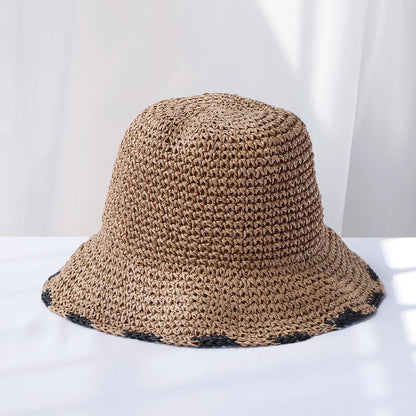 Straw Crochet UV Protection Summer Bucket Hat