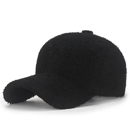 Winter Lamb Wool Solid Baseball Cap