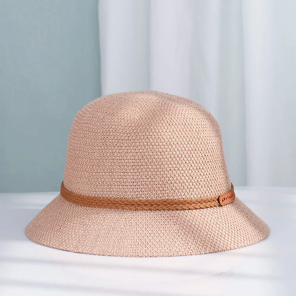 Women Foldable Straw Sun Bucket Hat