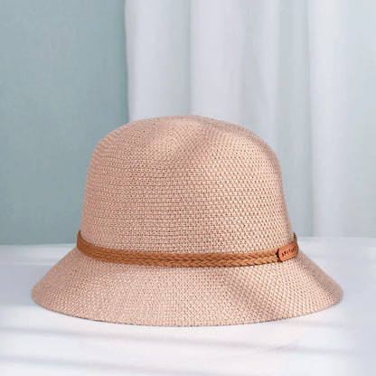 Women Foldable Straw Sun Bucket Hat