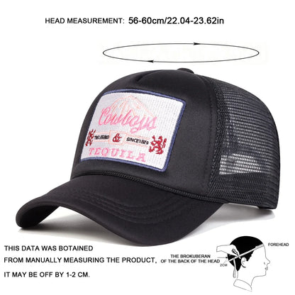 Unisex Tequila Letter Embroidery Mesh Baseball Cap