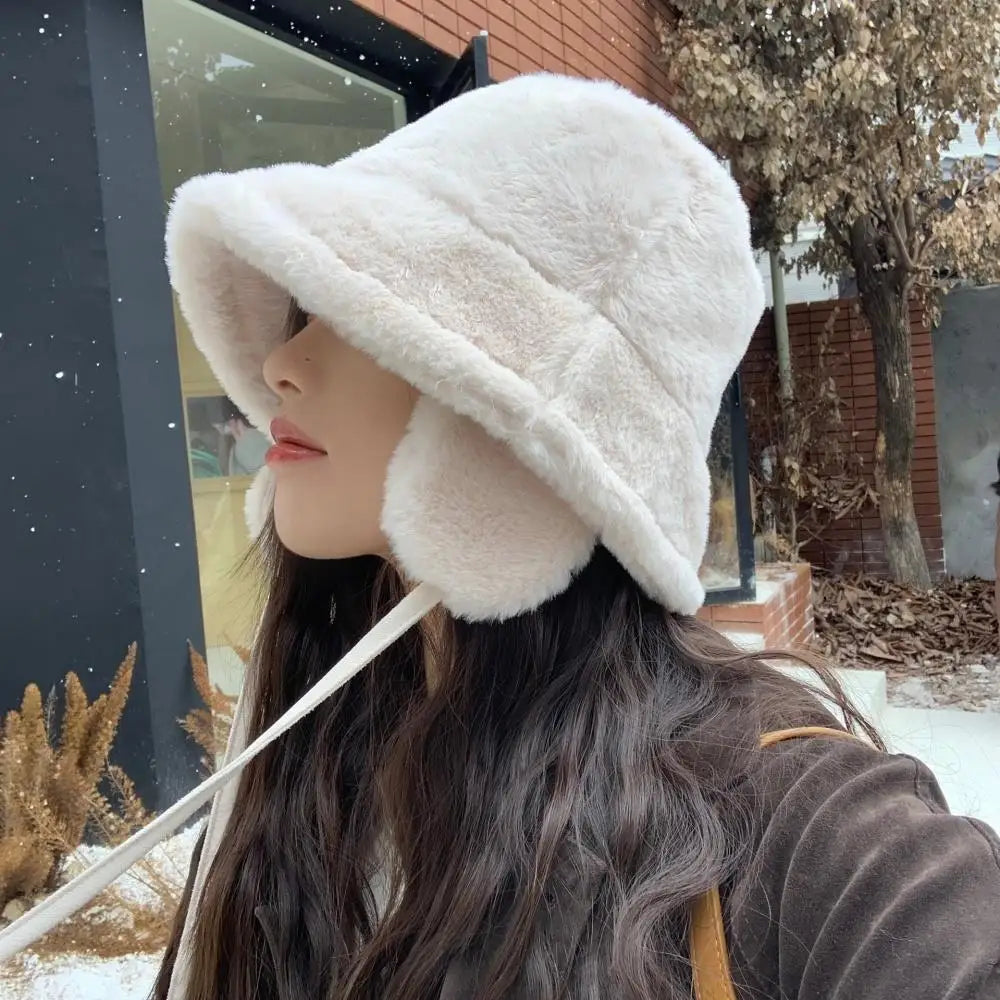 Plush Winter Ear-Protection Bucket Hat