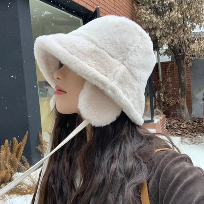 Plush Winter Ear-Protection Bucket Hat