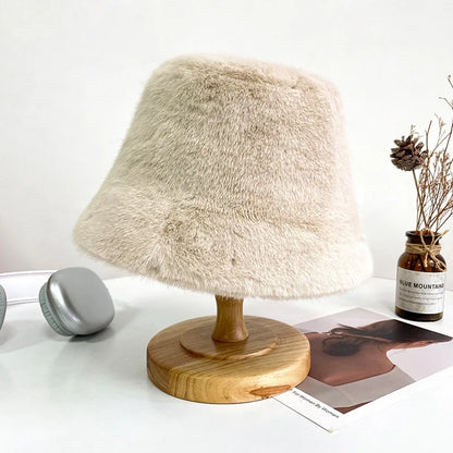 Fluffy Fur Warm Bucket Hat