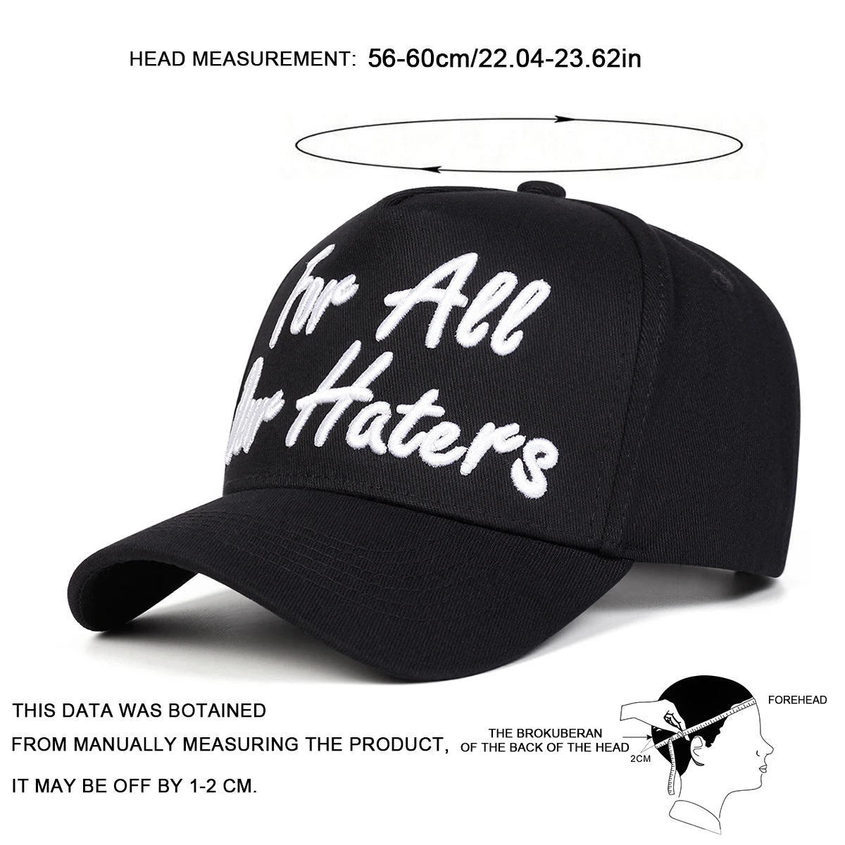 Unisex For All Our Haters Embroidered Baseball Cap