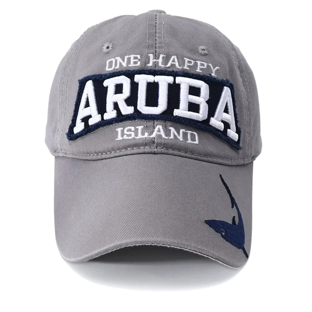 ARUBA Shark Embroidered Snapback Cap