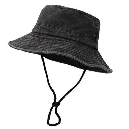 Wide Brim Washed Cotton Outdoor Bucket Hat