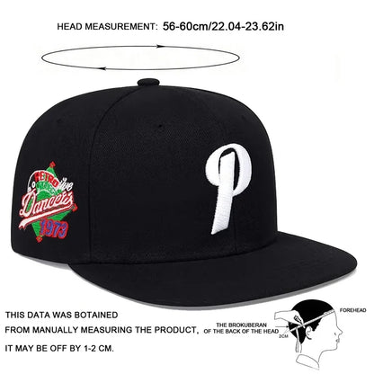 Unisex P Letter Embroidery Hip Hop Snapback Cap