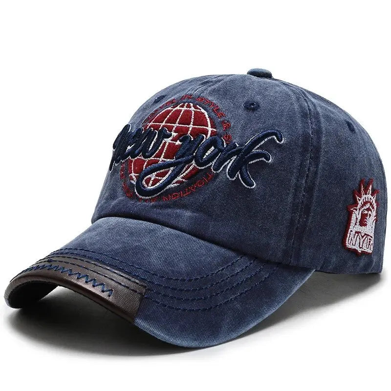 Distressed Washed Cotton Korean Outdoor Baseball Cap