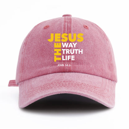 Jesus Cross Print Washed Classic Baseball Cap