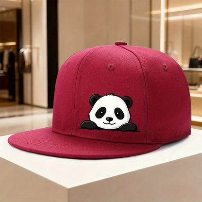 Cute Panda Head Peeking Street Style Snapback Cap