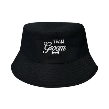 Groom Bride Team Embroidered Wedding Bucket Hat
