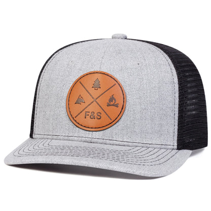 Unisex F&S Round Leather Label Baseball Net Caps