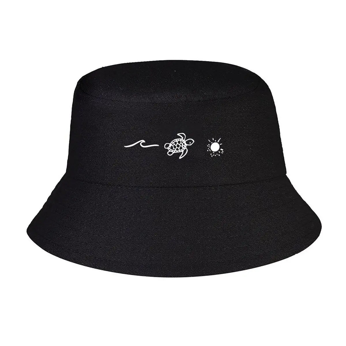 Wave Turtle Graphic Coastal Ocean Theme Bucket Hat