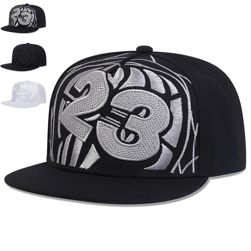Unisex 23 Basketball Embroidery Snapback Cap