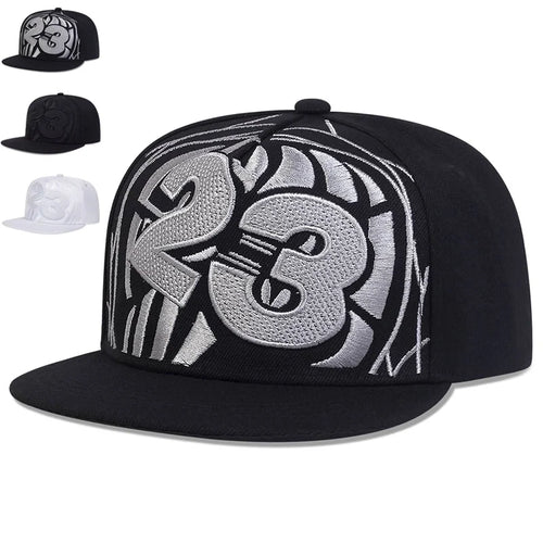 Unisex 23 Basketball Embroidery Snapback Cap