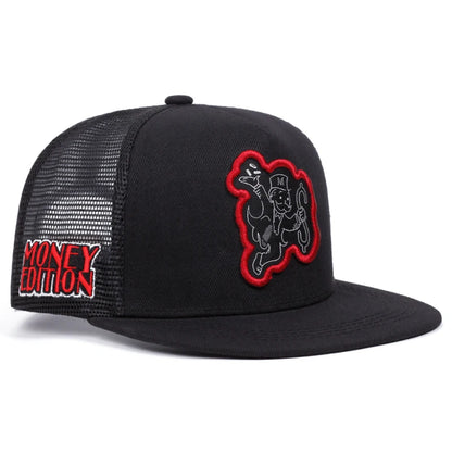 Unisex Character Embroidered Snapback Cap