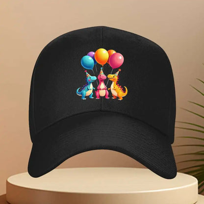 Cute Dinosaur Balloon Print Unisex Adjustable Baseball Cap
