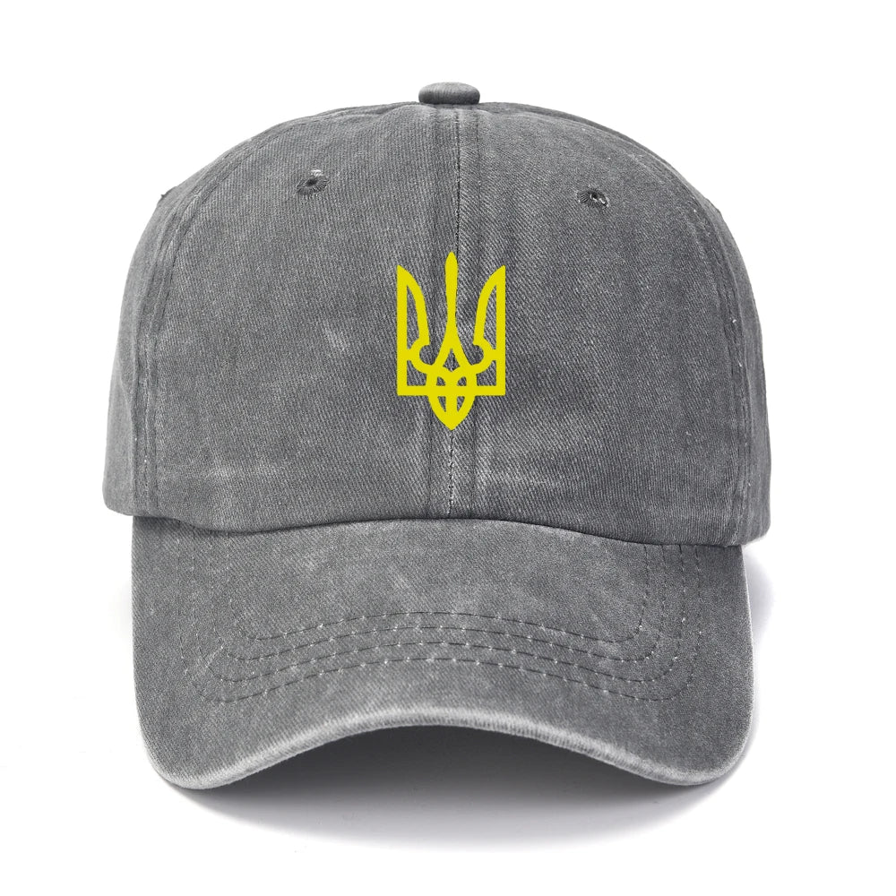 Ukraine Washed Cotton Retro Emblem Unisex Baseball Cap