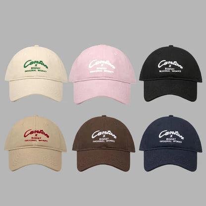Solid Color Letter Embroidery Cotton Baseball Cap