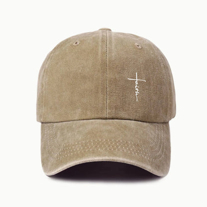 Retro Cross Print Water Resistant Washed Baseball Cap