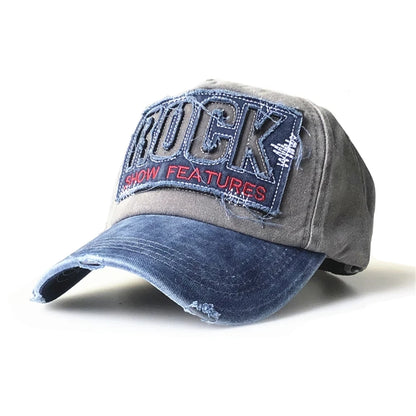 High Quality Letter ROCK Embroidery Cotton Baseball Cap