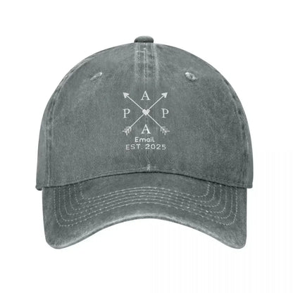 Dads Edition Personalized Name Year Distressed Baseball Cap