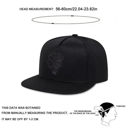 Unisex Clover Embroidery Casual Snapback Cap
