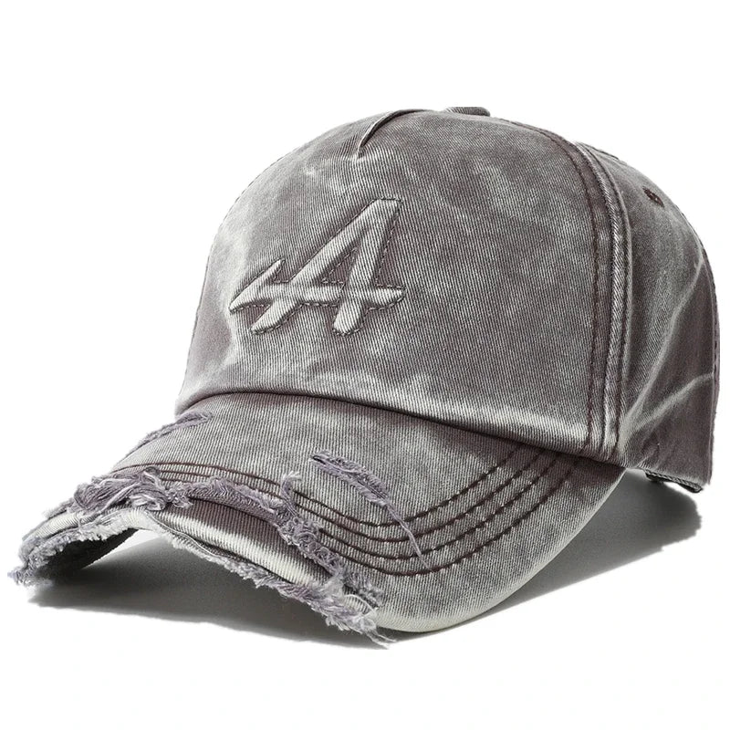 Letter-A Embroidered Washed Cotton Baseball Cap