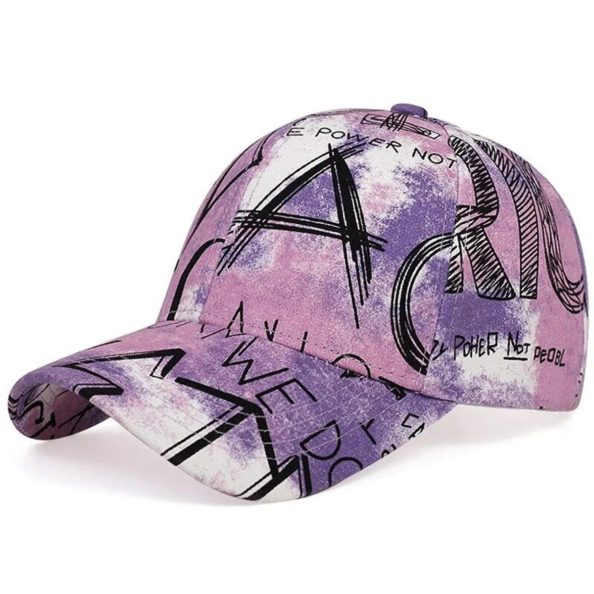 Letter Graffiti Tie-Dye Unisex Adjustable Baseball Cap