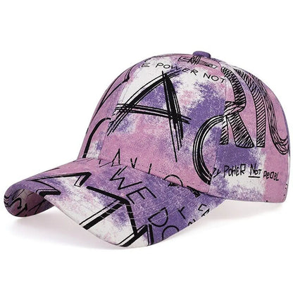 Letter Graffiti Tie-Dye Unisex Adjustable Baseball Cap