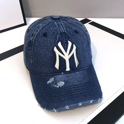 Unisex Letter Embroidery Washed Cowboy Baseball Caps