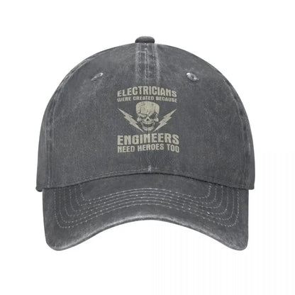 Electrician Hero Engineer Funny Distressed Baseball Cap