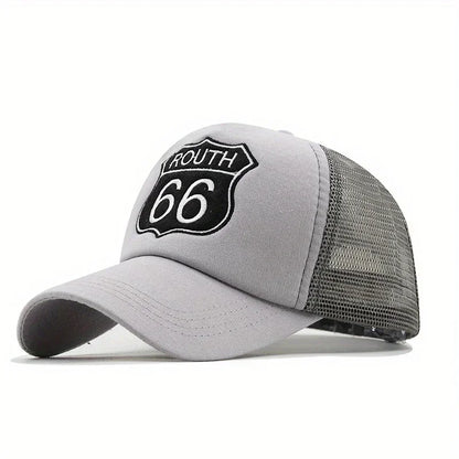 Route 66 Letter Embroidery Unisex Baseball Cap