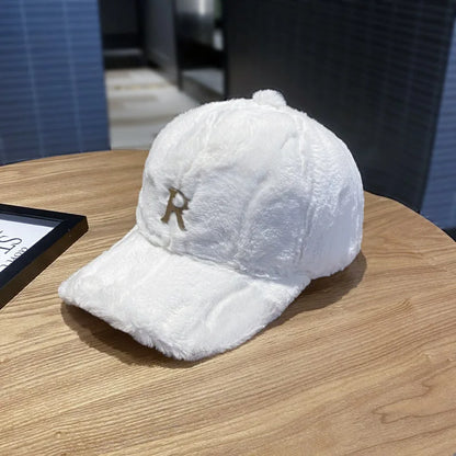 Faux Plush Warm Snapback Baseball Cap