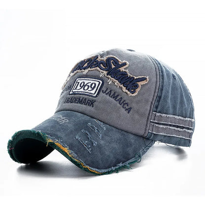 Washed Cowboy Letter Cotton Baseball Cap