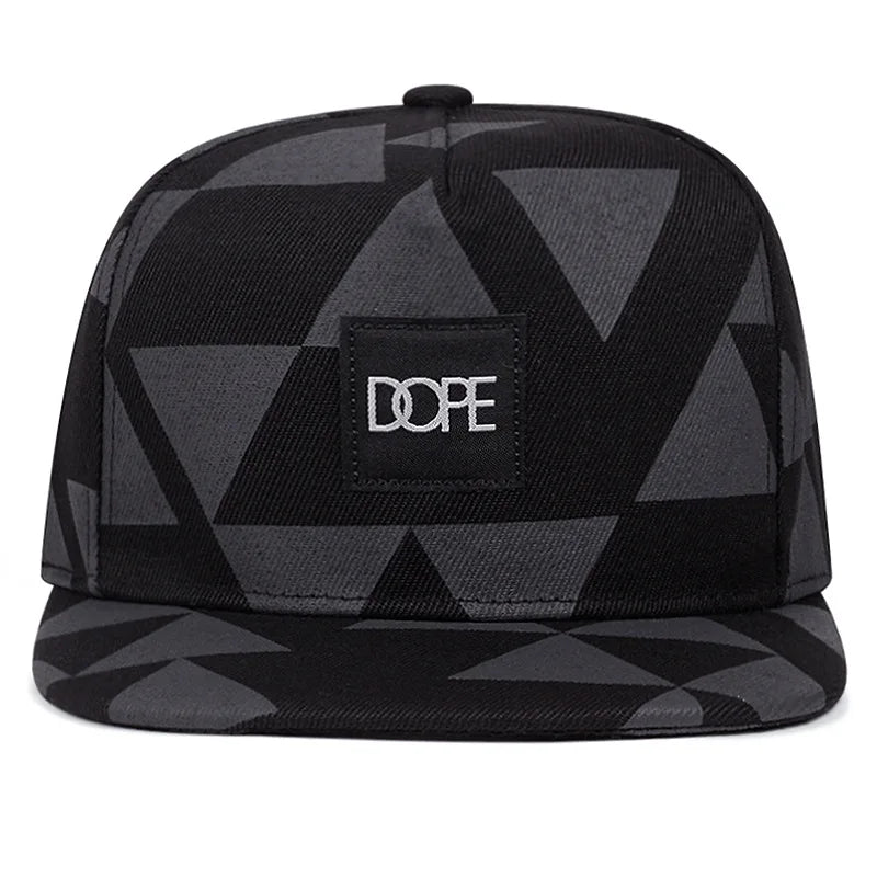Black White Grid Snapback Hat Unisex