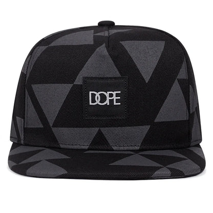 Black White Grid Snapback Hat Unisex