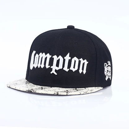 Unisex Compton Embroidered Hip Hop Snapback Cap