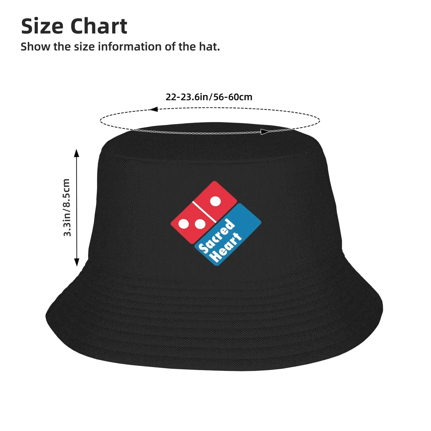 Sacred Heart Dominos Print Vacation Bucket Hat