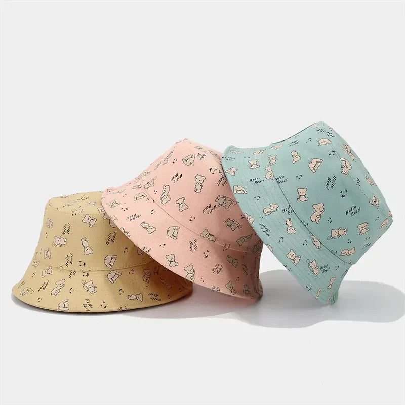 Cotton Cartoon Print Outdoor Travel Sun Bucket Hat