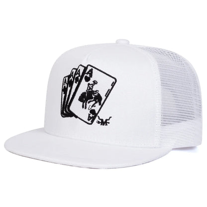 Poker Ace Embroidered Snapback Cap