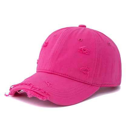 Washed Cotton Retro Distressed Baseball Cap