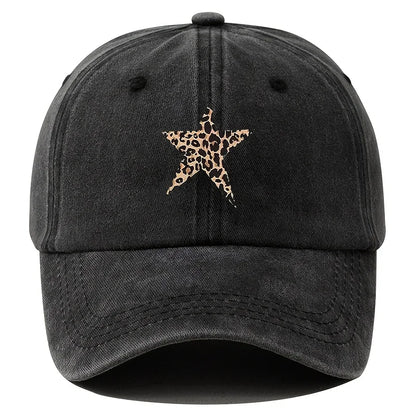 Leopard Star Retro Print Baseball Cap
