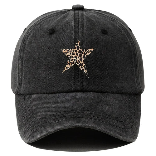Leopard Star Retro Print Baseball Cap
