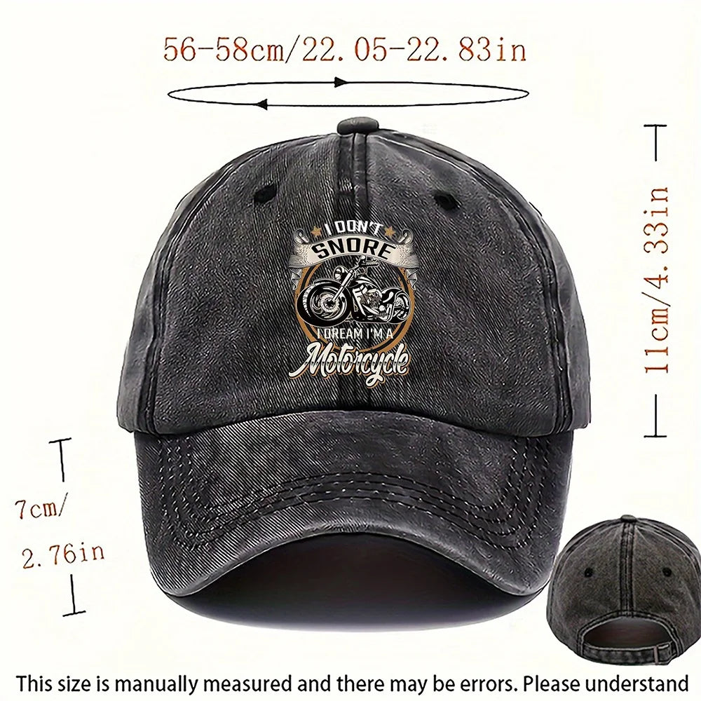 Motorcycle Dream Biker Distressed Cotton Baseball Cap