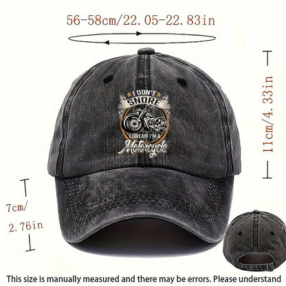 Motorcycle Dream Biker Distressed Cotton Baseball Cap
