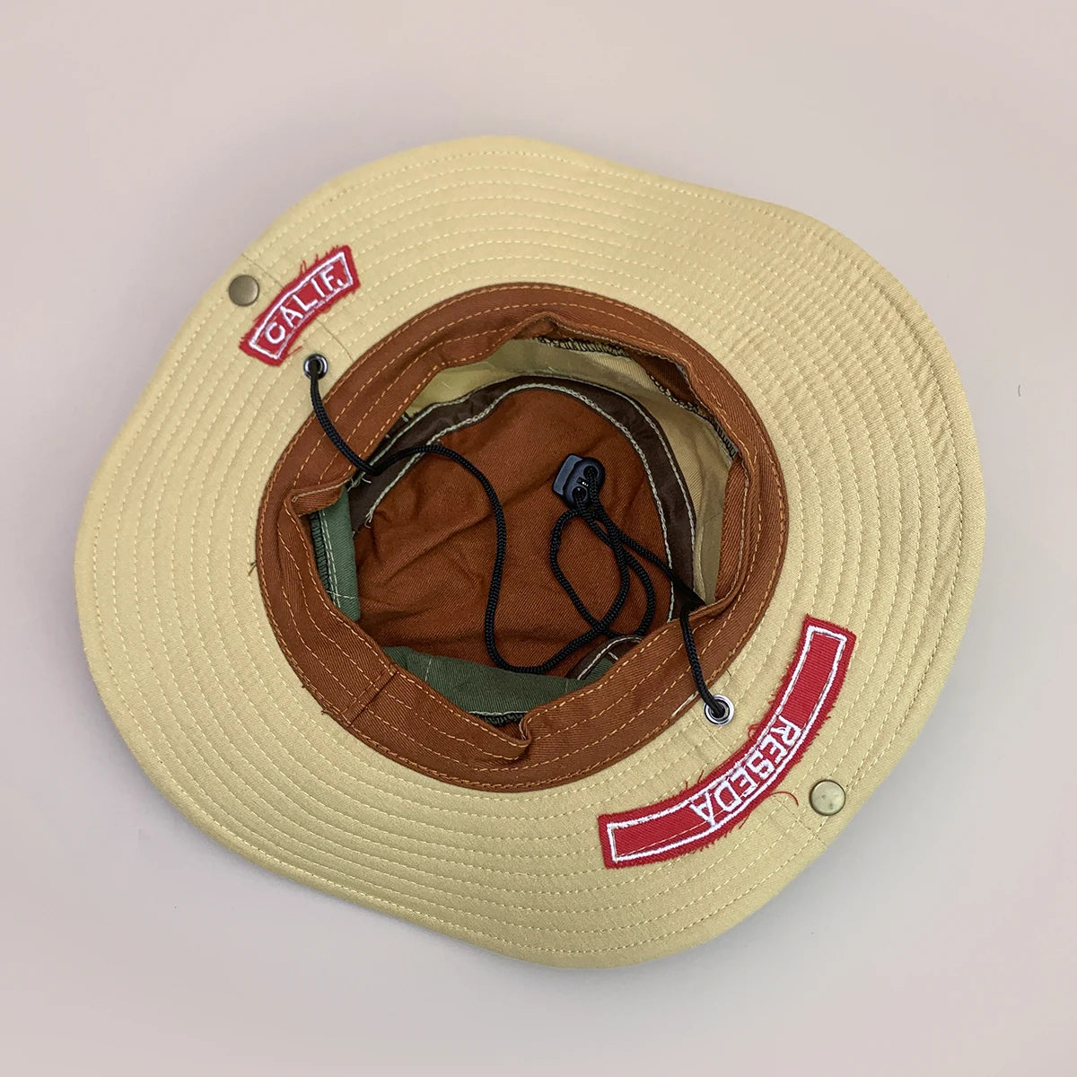 Retro Patch Color Block Bucket Hat
