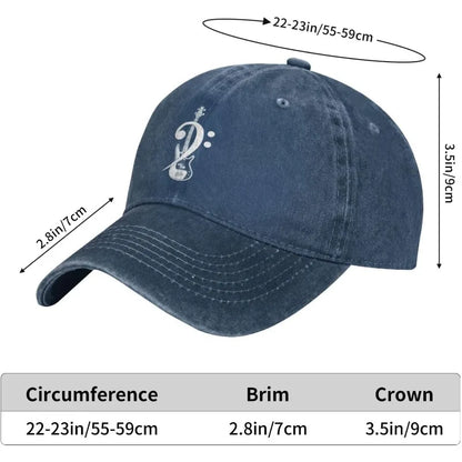 Bass Clef Bass Guitar Musician Baseball Cap